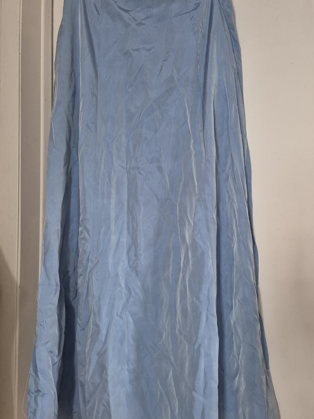 Light Blue Women's A-Line Satin Skirt